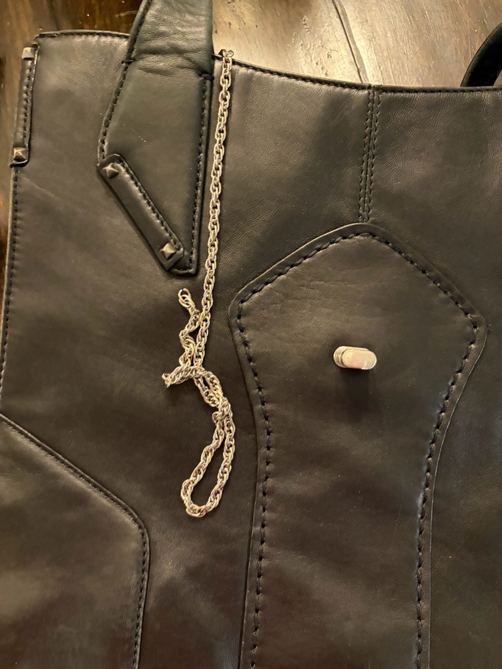 Botkier Black Leather Structured Tote with Polished Closure - Picture 12 of 12